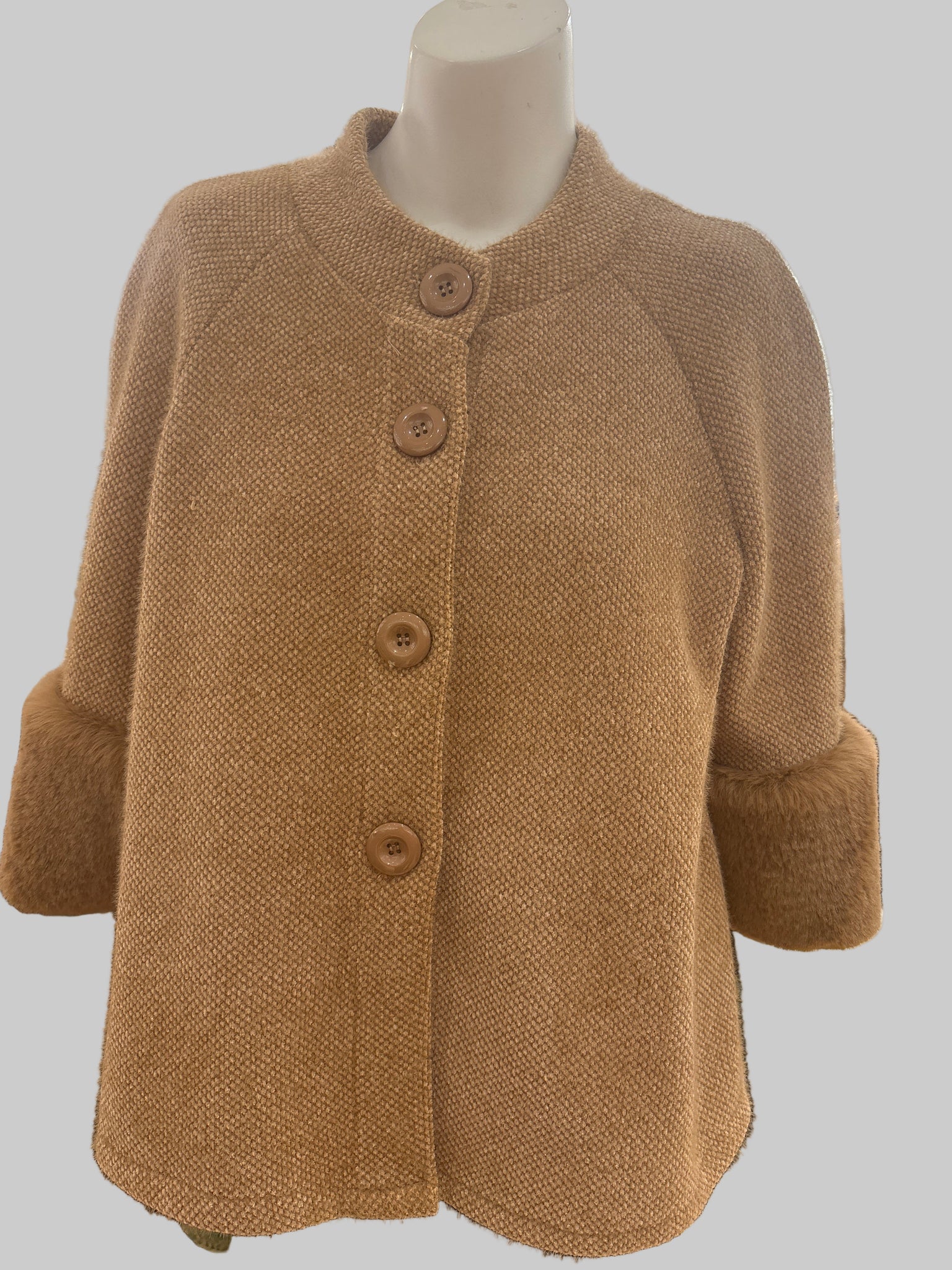 Fur/Trim Crop Cardigan