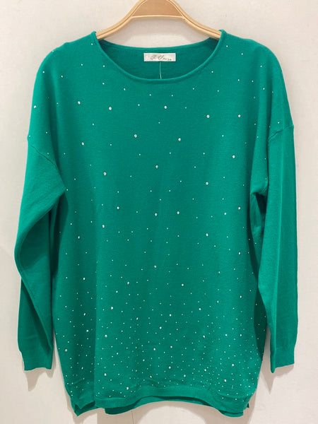 Stud Front Wool/Mix Sweater