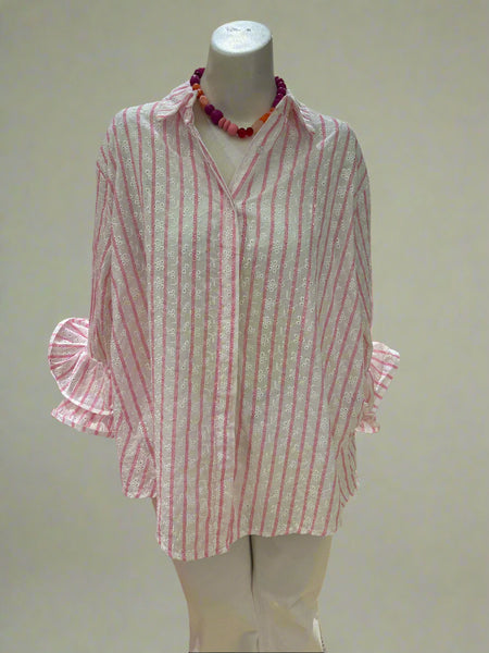 Detail Sleeve Stripe Blouse