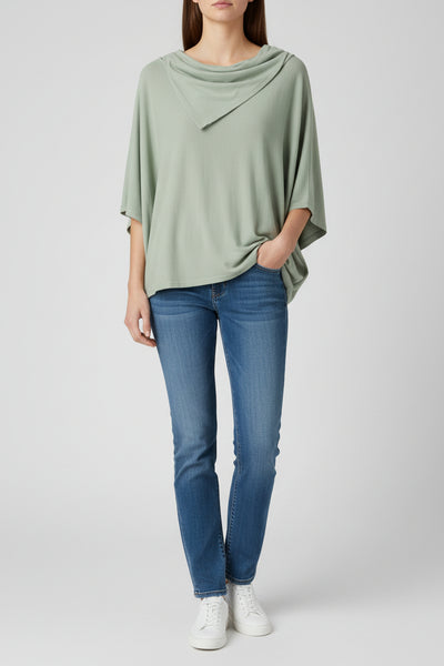 Drape Cowl-Neck Sweat-Shirt