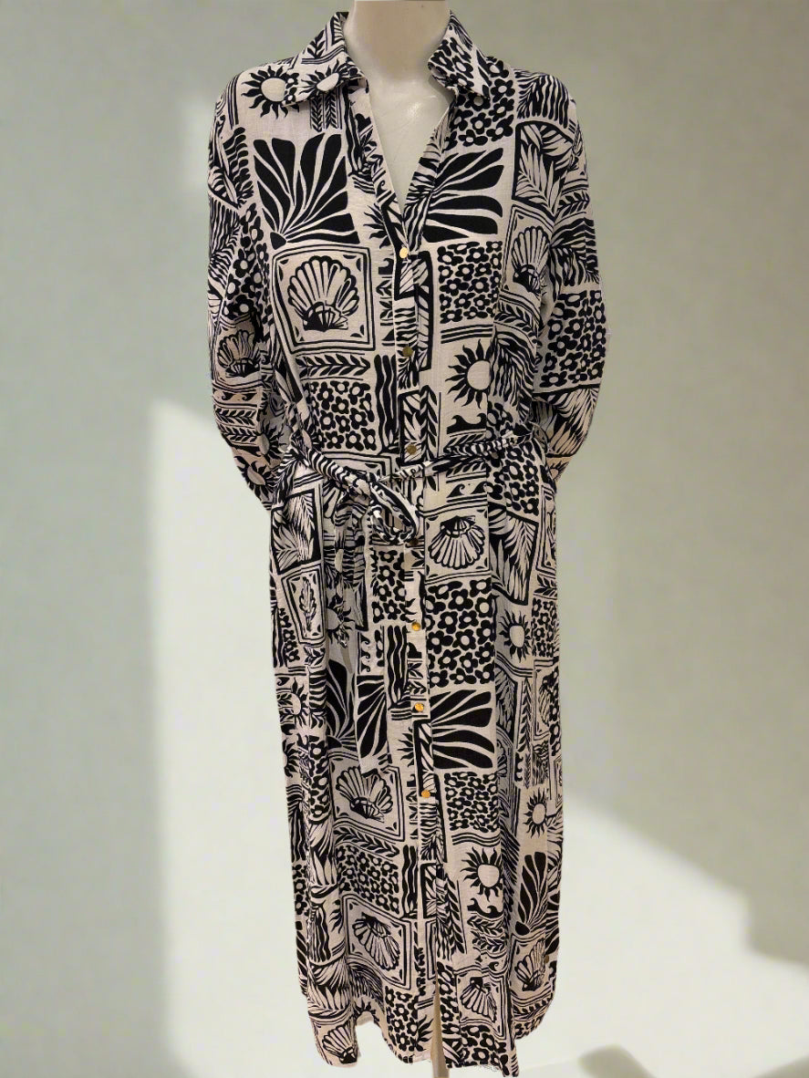 Long Sleeve Print Dress