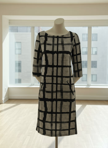 3/4 Sleeve Plaid Dress