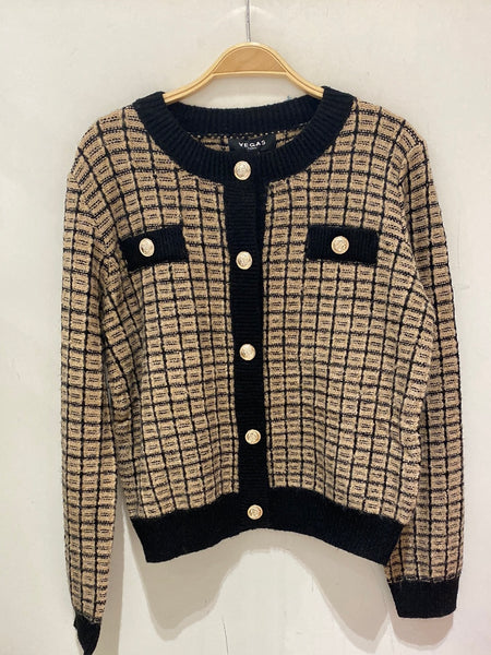 Plaid Sweater Cardigan