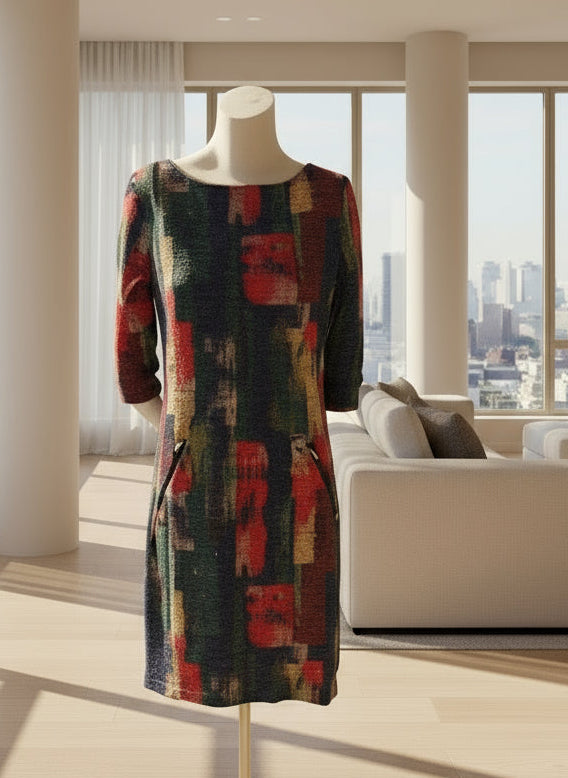 Long Sleeve Printed Dress