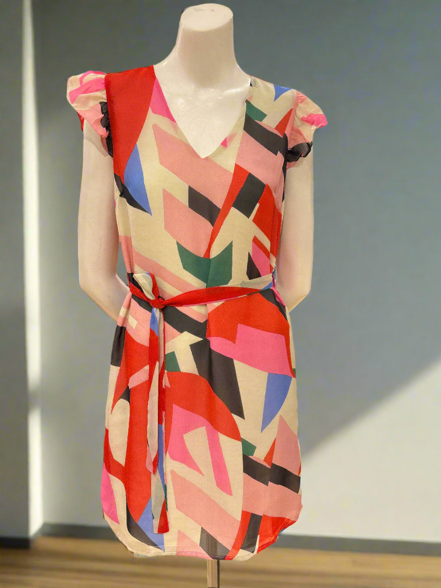 Belted Printed Dress