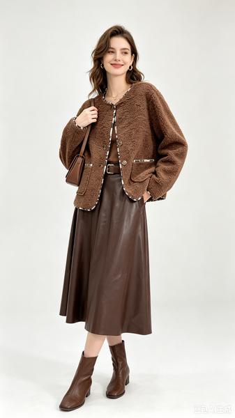 Belted Vegan Leather Skirt