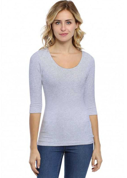 3/4 Sleeve Round Neck Top
