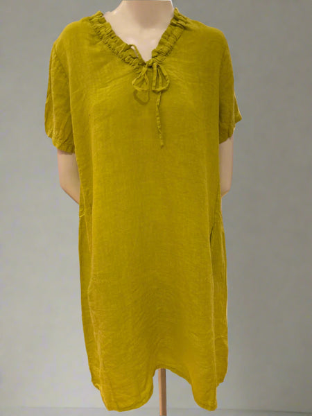 Short Sleeve Linen Dress