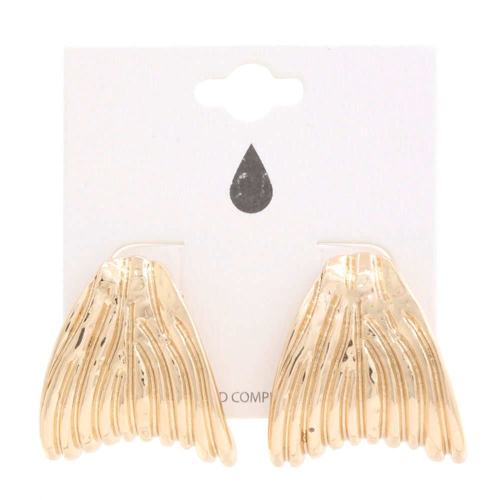 Curve Striated Texture Post Earring