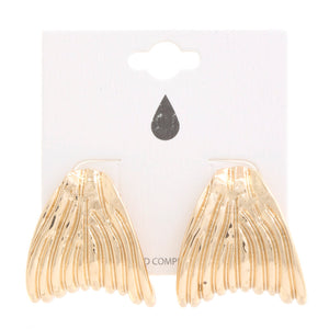 Curve Striated Texture Post Earring