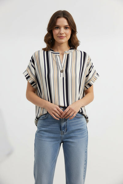 Short Sleeve Cotton/Linen Top