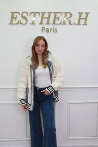 Sweater Jacket With Jean Detail