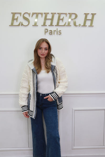 Sweater Jacket With Jean Detail