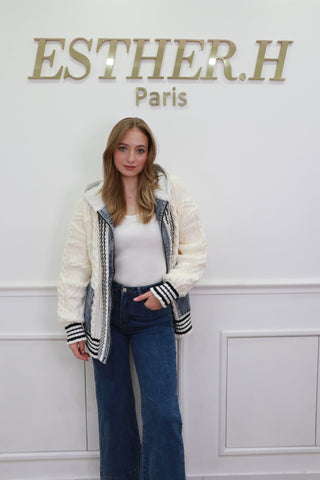Sweater Jacket With Jean Detail