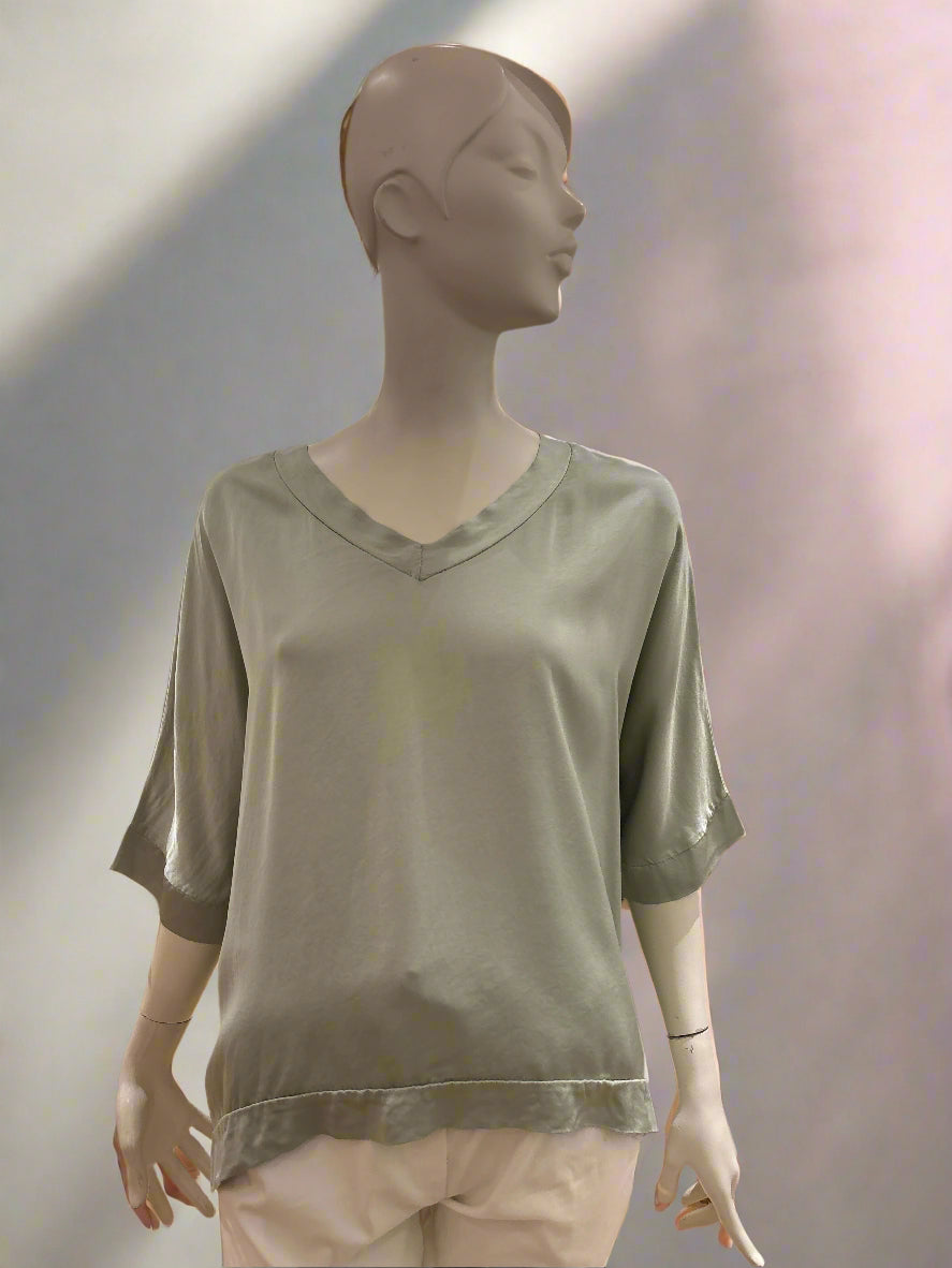Short Sleeve Satin Top