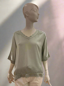 Short Sleeve Satin Top