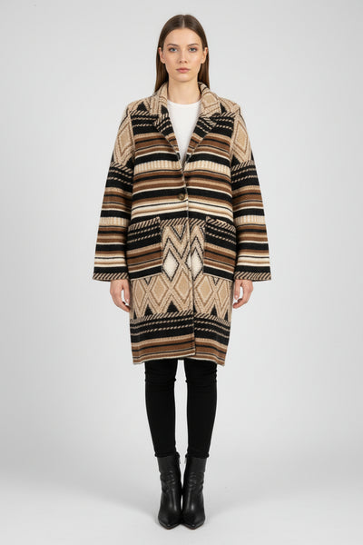 3/4 Tribal Print Coat