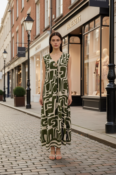 Sleeveless Geo Print Dress