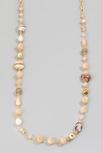 Mixed Beaded Long Chain Necklace