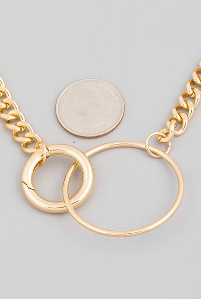 Chain Link Circle Pendant Necklace