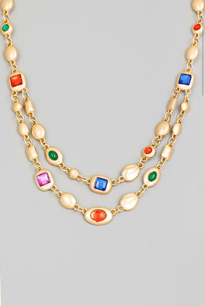 Crystal Rhinestone Layered Necklace