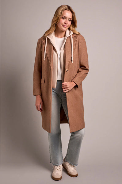 Trench Coat With Fooler Hoodie
