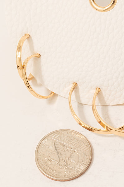 Mixed Size Hammered Flat Hoop Earrings Set
