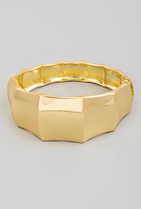Metallic Bamboo Texture Bangle Bracelet