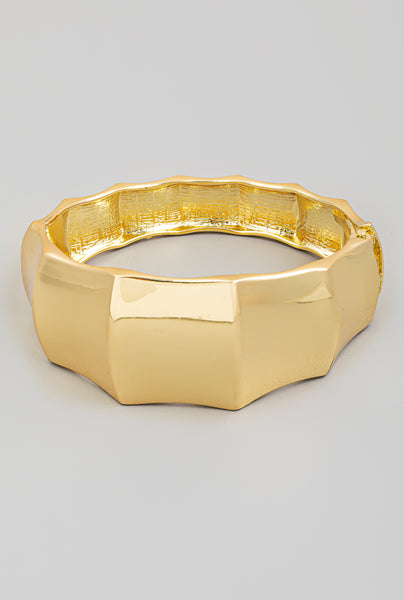 Metallic Bamboo Texture Bangle Bracelet