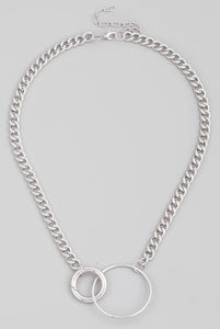 Chain Link Circle Pendant Necklace