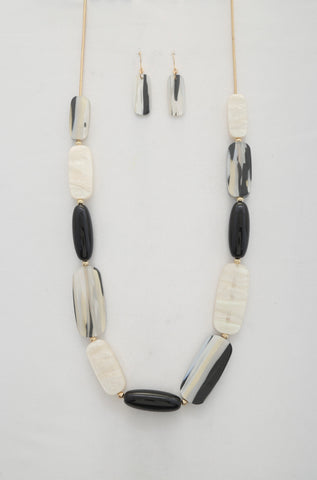 Long Oval Acrylic Necklace Set