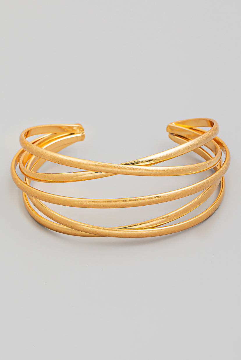 Matte Five Row Cuff Bracelet