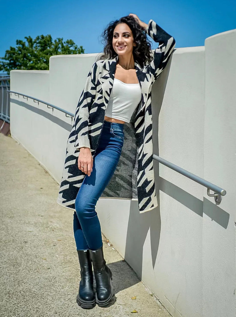 3/4 Print Cardigan