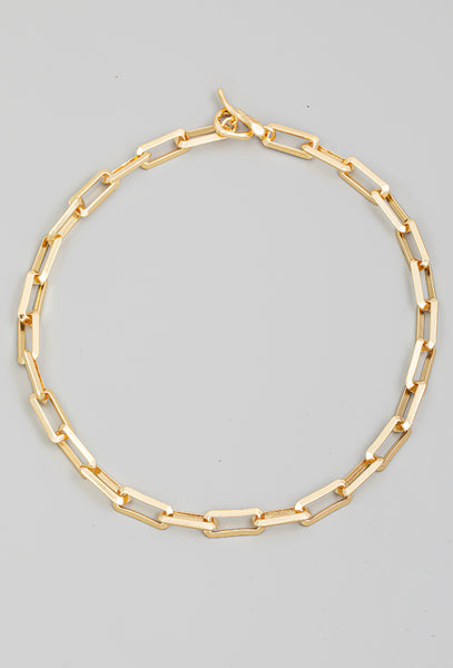 Rectangle Toggle Chain Link Necklace