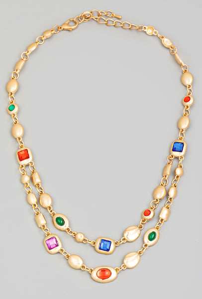 Crystal Rhinestone Layered Necklace