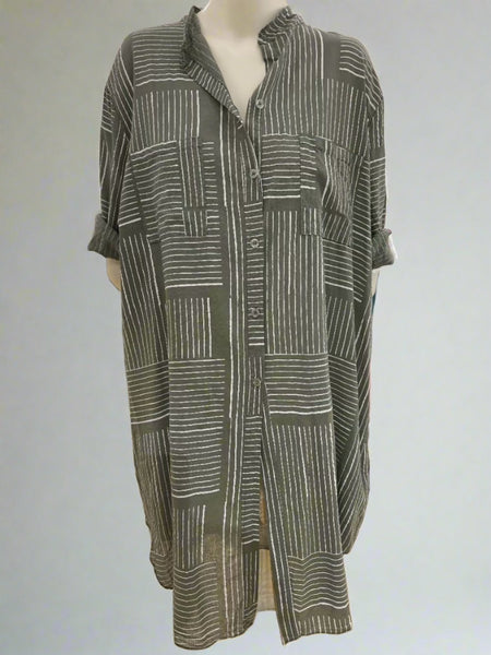 Stripe Cotton Tunic Dress