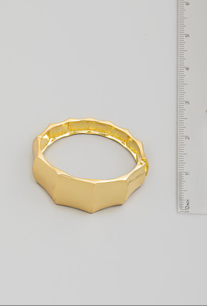Metallic Bamboo Texture Bangle Bracelet