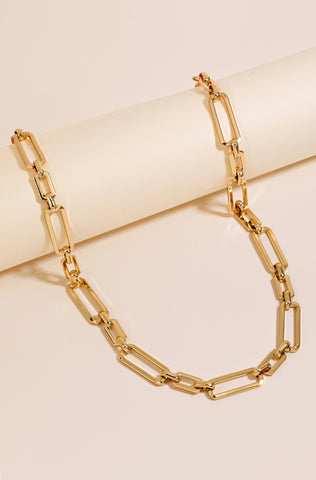 Metallic Rectangle Chain Link Necklace