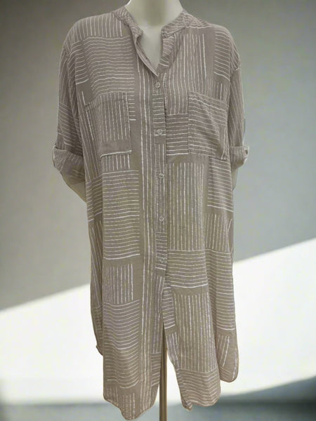 Stripe Cotton Tunic Dress