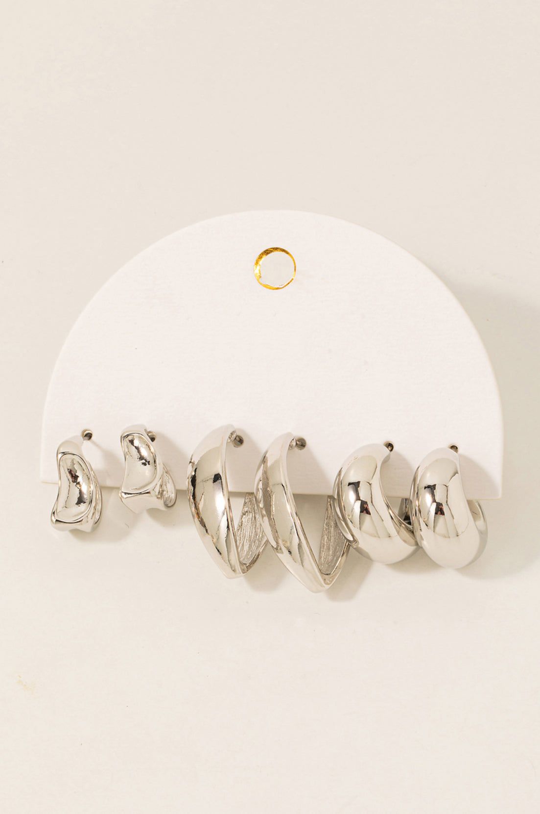 3 Piece Mixed Hoop Earrings Set