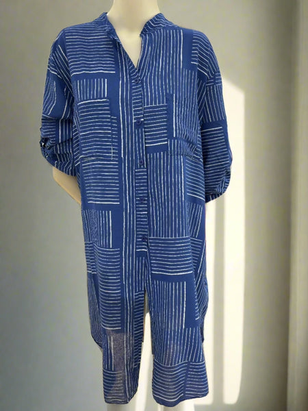 Stripe Cotton Tunic Dress