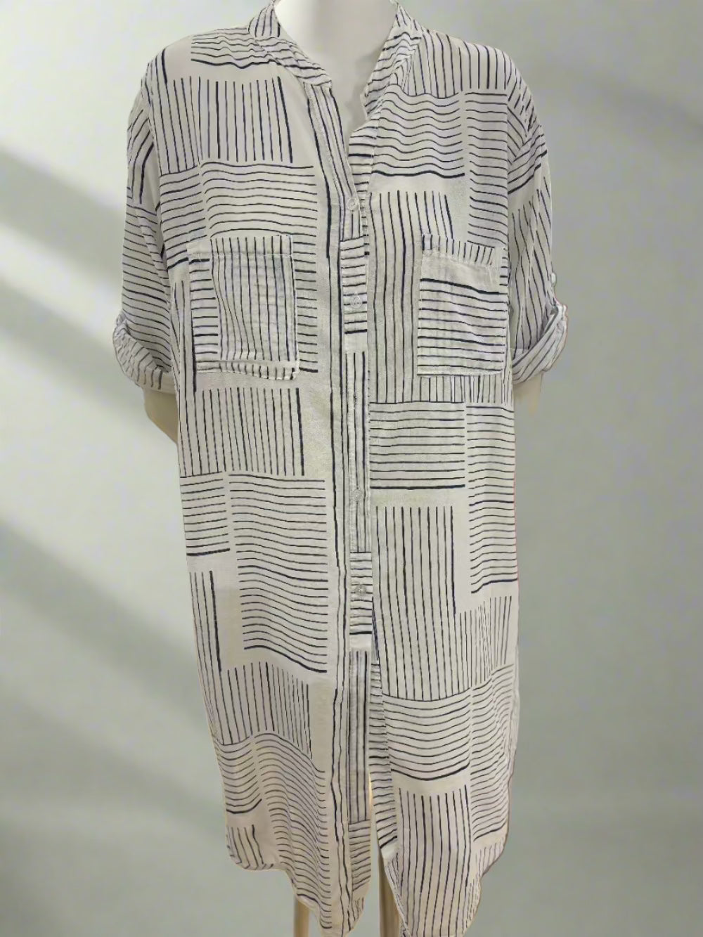 Stripe Cotton Tunic Dress
