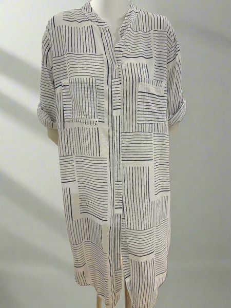 Stripe Cotton Tunic Dress