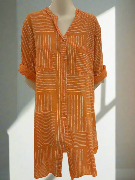 Stripe Cotton Tunic Dress