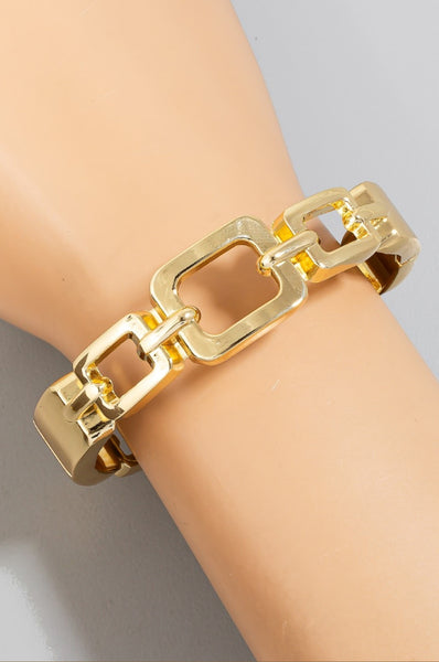 Solid Metallic Chain Hinge Bracelet