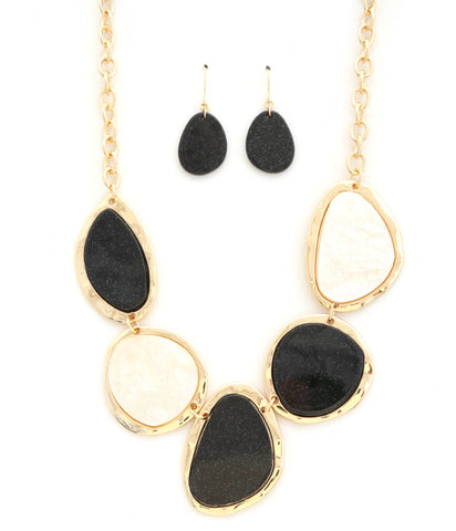 Natural Stone Statement Necklace Set