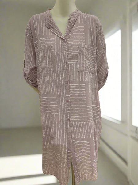 Stripe Cotton Tunic Dress