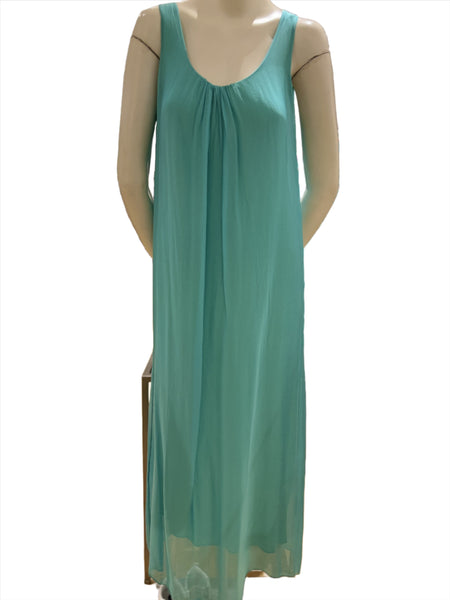 Sleeveless Long Silk Dress - Italian