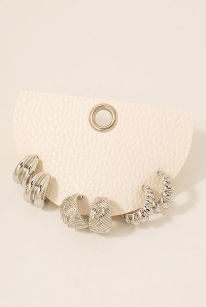 Mixed Wide Hoop Earring Set