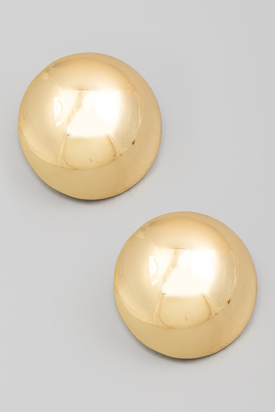 Large Metallic Half Sphere Shield Earrings